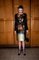 Společenské šaty, Itálie, 2010. Značeno: Alexander McQueen. Hedvábí s vytkaným detailem Posledního soudu od Hieronyma Bosche.